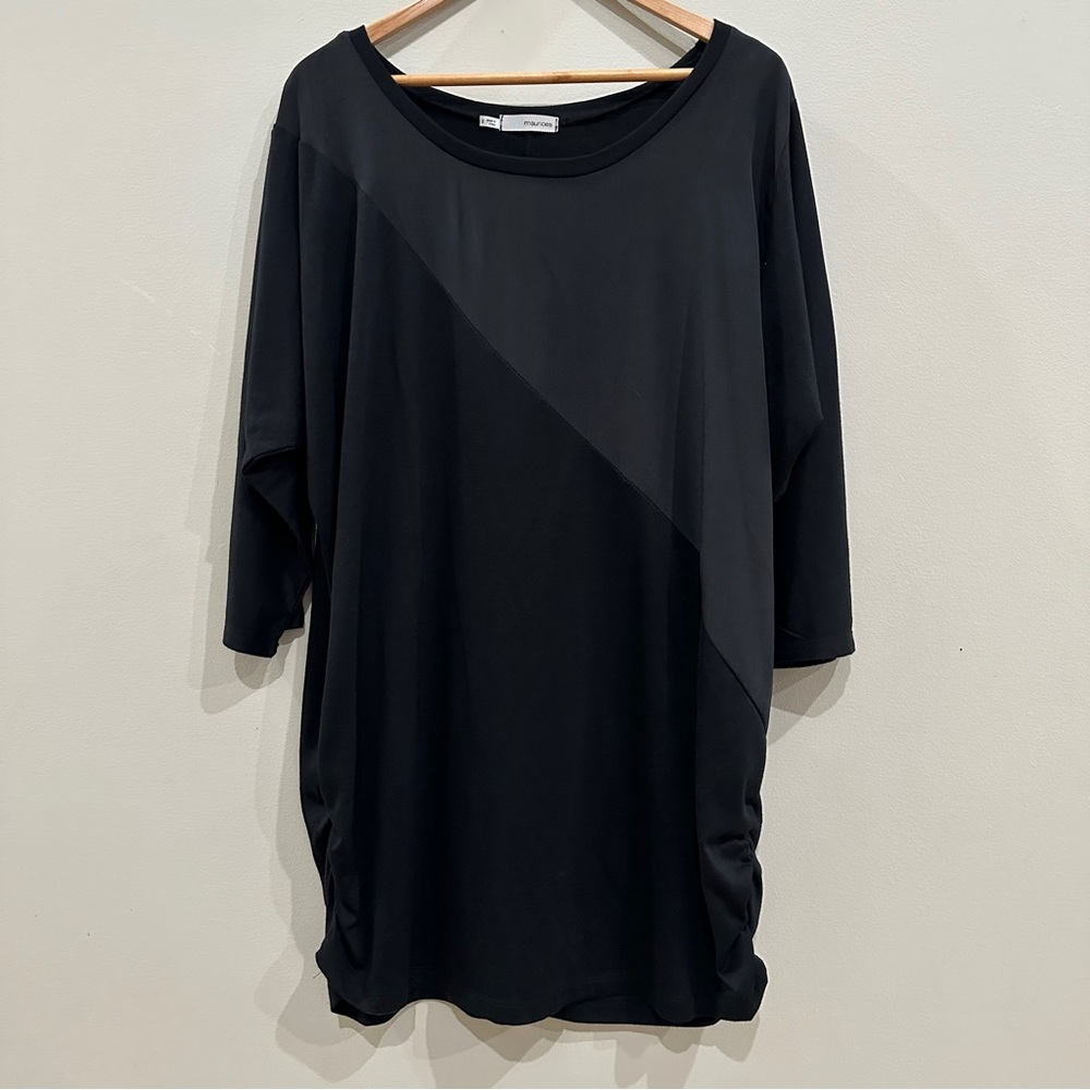 Maurices 2x 3/4 sleeve two tone black top